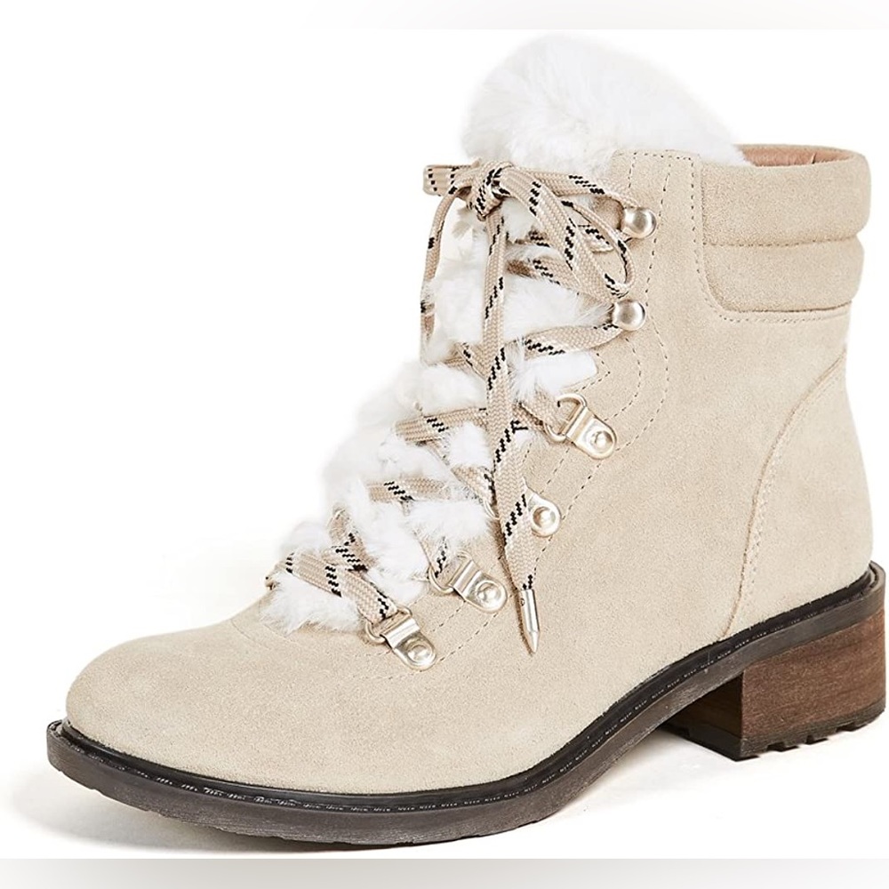 Sam Edelman Suede Sherpa Hiking Lace-Up Boots